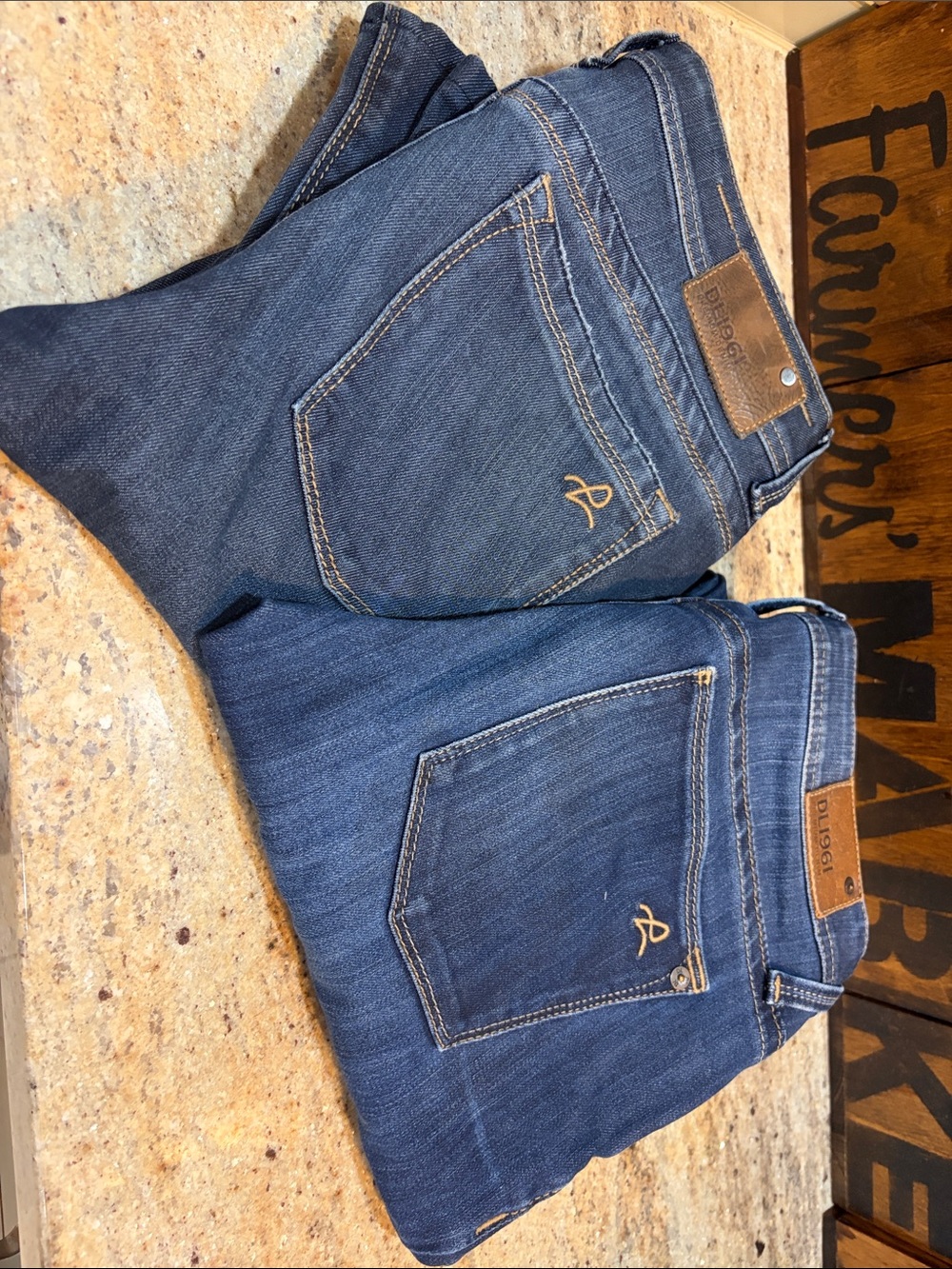 Two pair of DL1961 Denim Jeans Pair with Contrast Stitching